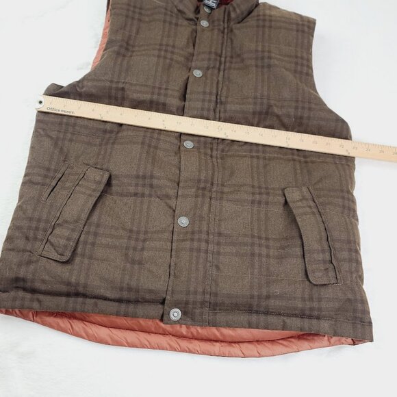 Prana Men's Brown Plaid Portal Reversible Sleeveless Padded Puffer Vest Size L - Picture 5 of 8